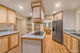Flows into your dining room that fits the BIG table for game night!