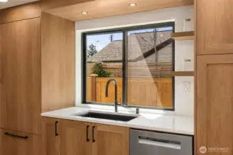 Cabinetry was designed to blend into space, see the details of floor to ceiling design.