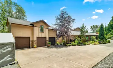 3 oversized garage bays.
