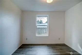 First bedroom would be a great office space or den. It has a closet.