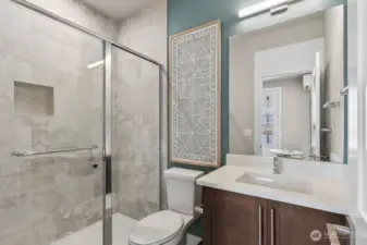 Lower level 3/4 bathroom attached to guest suite