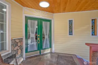 French doors invite you into this updated and stylish home.