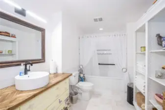 The primary ensuite is sure to impress.