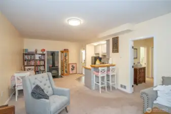 Additional perspective of the MIL space with the bedroom just to the right.