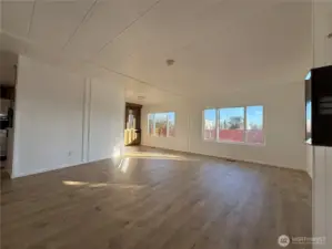 Living room looking in to dining area.