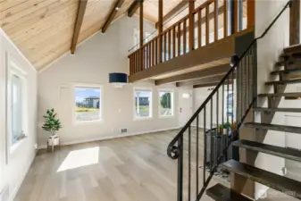 Lets go upstairs and check out the sleeping loft