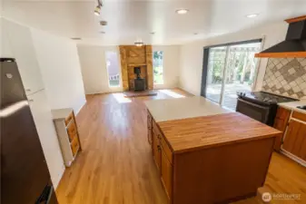 Open layout kitchen and family room
