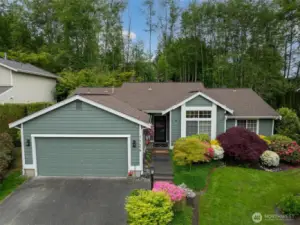 Freshly painted exterior. 2-car garage with new suspended storage rack