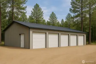 Rendering of the garage to be built by the main road.