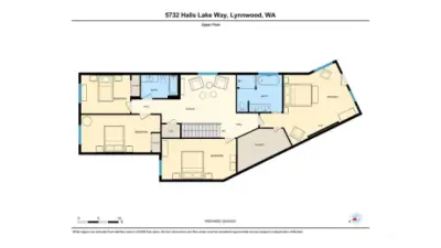 Floor plan for upper level of home.