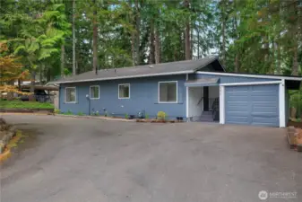 U shaped driveway welcomes you home.