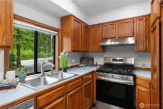 Natural gas for the stove and the water heater