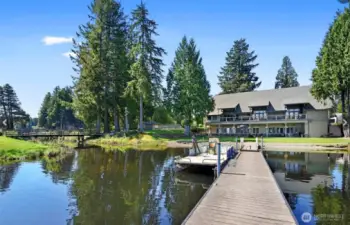 Looking from the dock to the Inn.