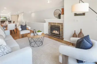 A great-room layout provides freedom of movement and room for guests.