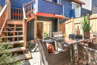 Second view of the back patio - there is access from here to the lower level bedroom suite.