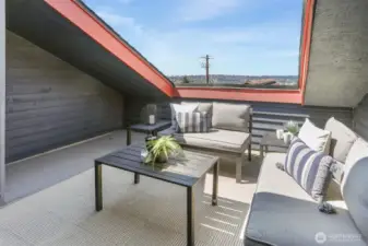 The roof deck is a nice place to relax and take in the views.