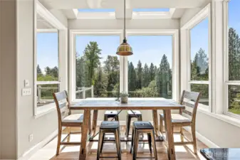 Dining nook, surrounded by windows!
