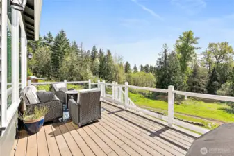 2nd deck off of 2nd living room with peekaboo views of Mt. Rainier