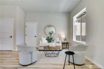 Flexible living spaces for dining, creating, relaxing.