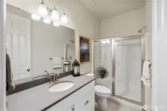 Lower level bath. Great for guests.