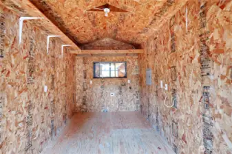Inside shed