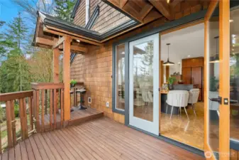 Deck off the kitchen is perfect for your morning coffee or a fresco dinners. Covered area is perfect for a BBQ or smoker.