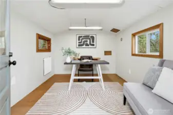 Detached outbuilding can be a playhouse, studio, office, or garden shed.