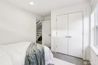 1st bedroom on the right.