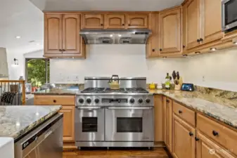 Beautifully Updated Chefs Kitchen with Quartz Countertops, Farmhouse Sink & High End Appliances