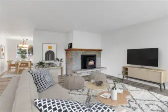 Living Room enjoys west facing window that floods the interior with natural light.