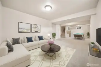 Downstairs rec/family room