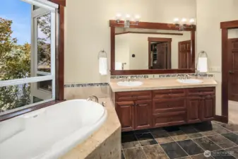 5 piece primary spa bathroom.