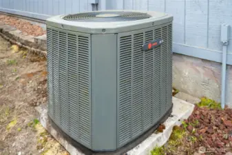 Heat pump keeps the home comfortable year-round with energy-efficient heating and cooling.