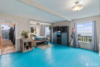 Huge primary bedroom with water view
