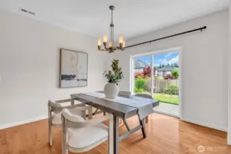 Dining with easy access to the back yard