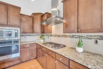 Beautiful granite and stainless steel appliances