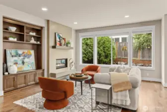 Living room with gas fireplace