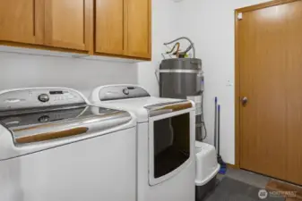 Laundry with cabinets