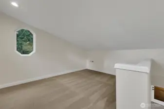 Bonus loft bedroom, perfect for guests, a playroom, or creative space.