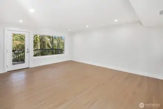 lower level family room with deck access