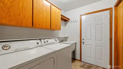 Laundry, Sink, Exit to Garage