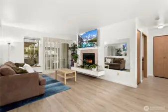 Curl up to a cozy wood burning fireplace any time you wish. The patio is right there too if you want to get a breath of fresh air or chill with a beverage while you listen to the birds sing.