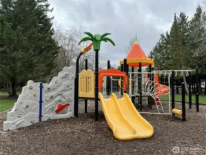 A place for play! There's a bench here too so the grown ups can chill.