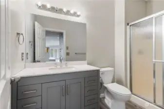 Bathroom with shower on the main level