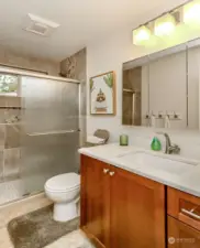 Recently upgraded guest bathroom
