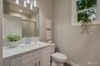 Large 3/4 bath located on the main level is  perfect for multi-gen living!