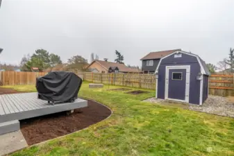 Fully fenced back yard.