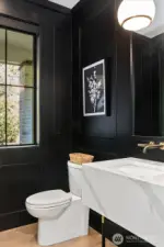 powder room; tastefully deco'd
