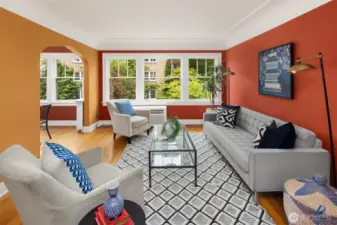 Your living room and dining room face west onto 16th Ave.