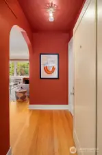 The entryway, with a coat closet immediately to your right.